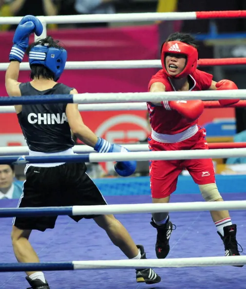 Mary Kom at Asian Women's boxing Championships, Guwahati, 2008