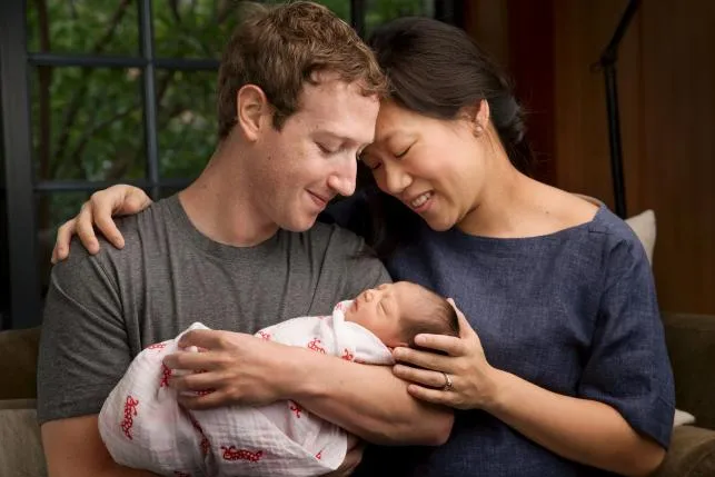 Mark Zuckerberg and Priscilla Chan with their baby - Pic Credit: Zuckerberg