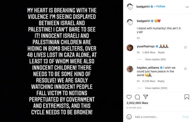 rihanna remarks on israel