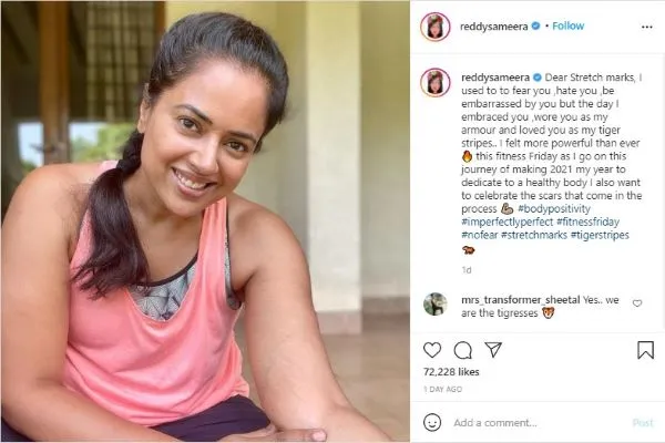 Sameera Reddy body positivity