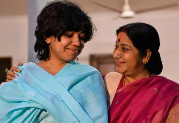 Sushma Swaraj with Judith D’Souza