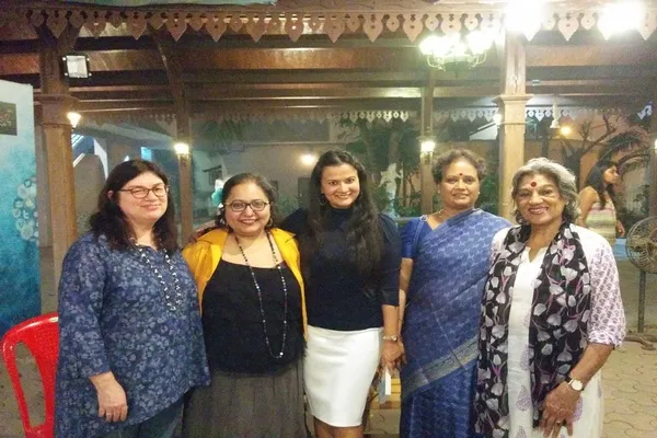 L to R: Our Panelists Mary Dore, Paromita Vohra and Meghna Pant along with audience members Dr. AL Sharada and Dolly Thakore