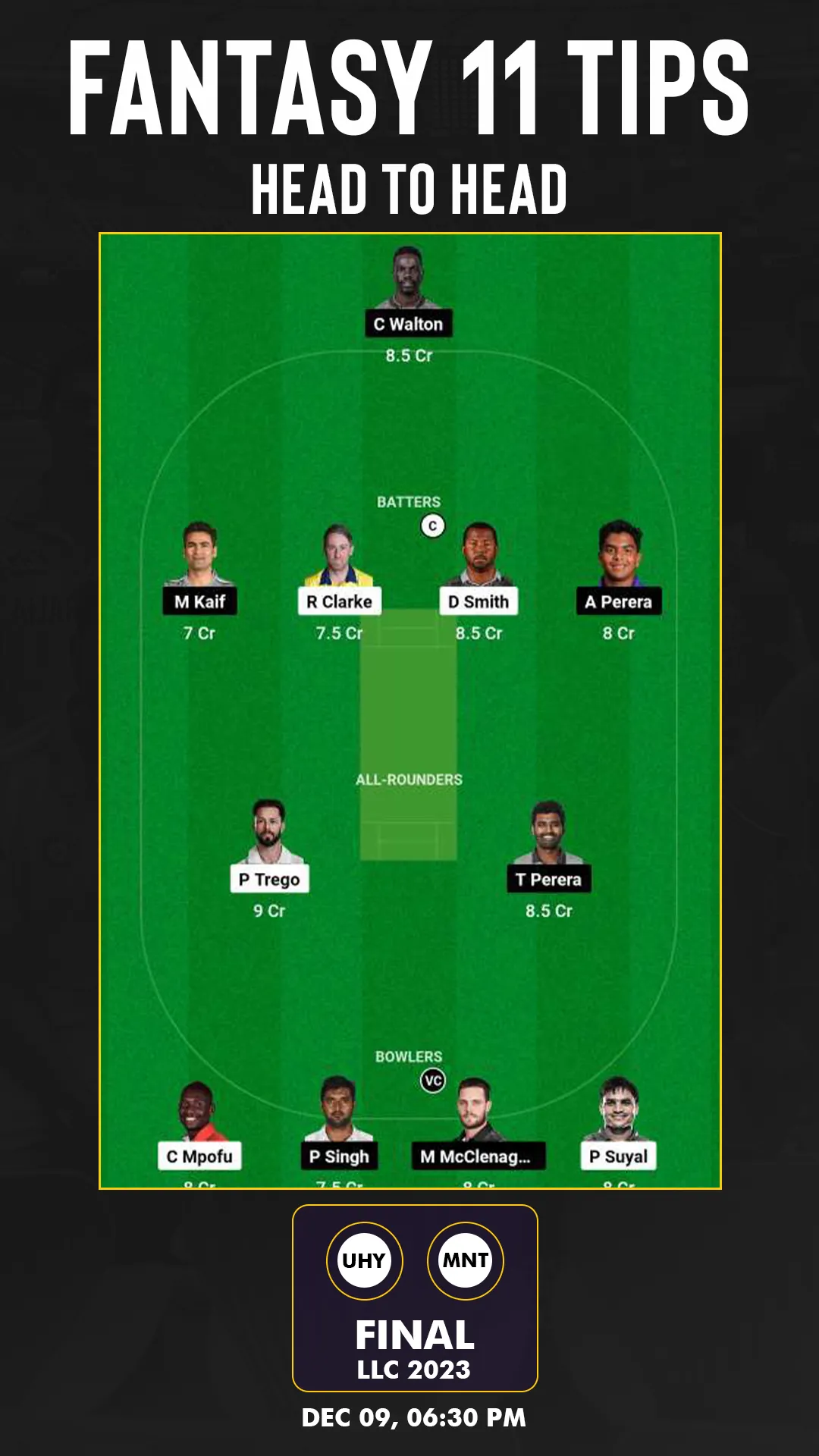 UHY vs MNT Dream11 