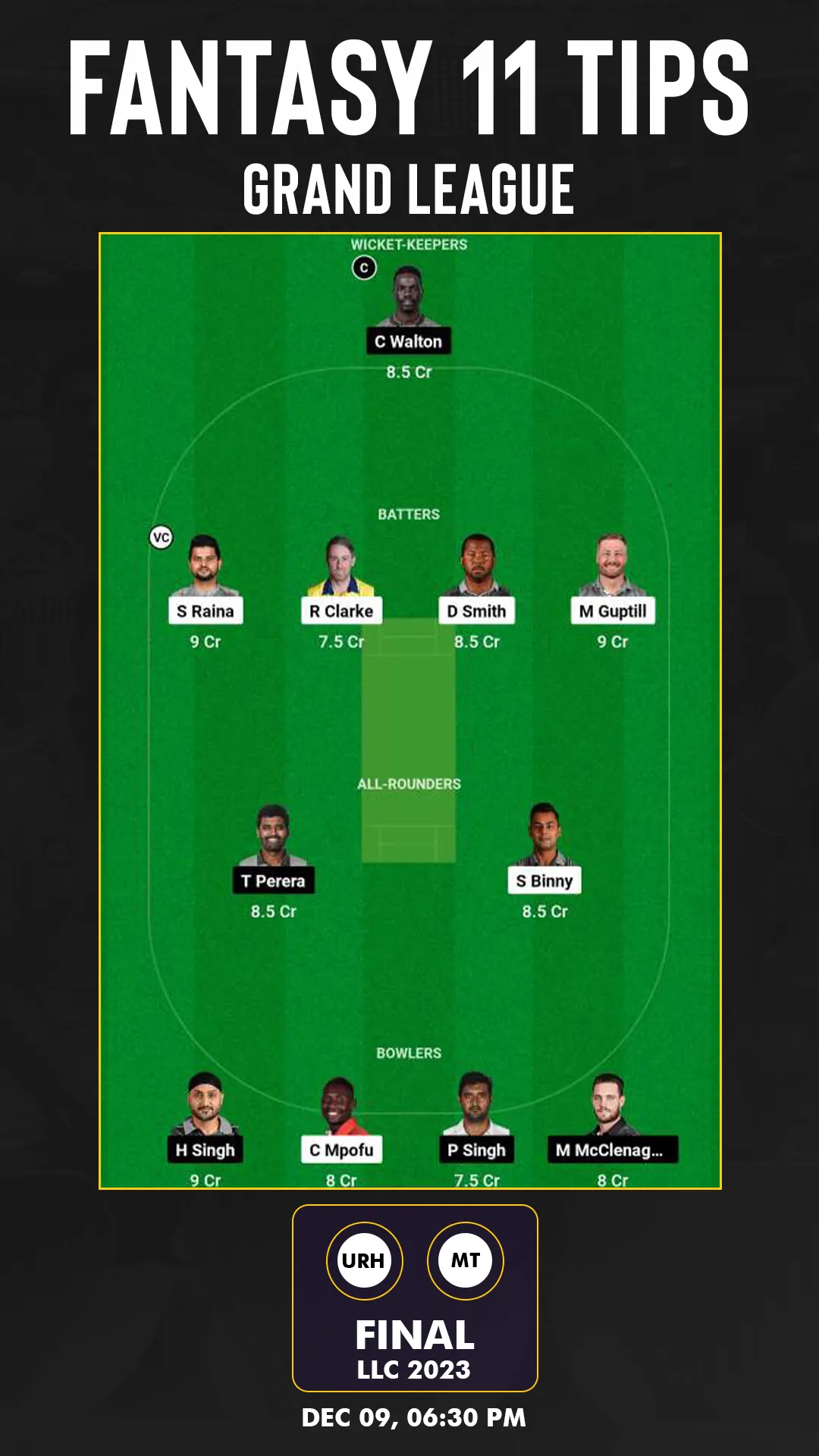 UHY vs MNT Dream11 