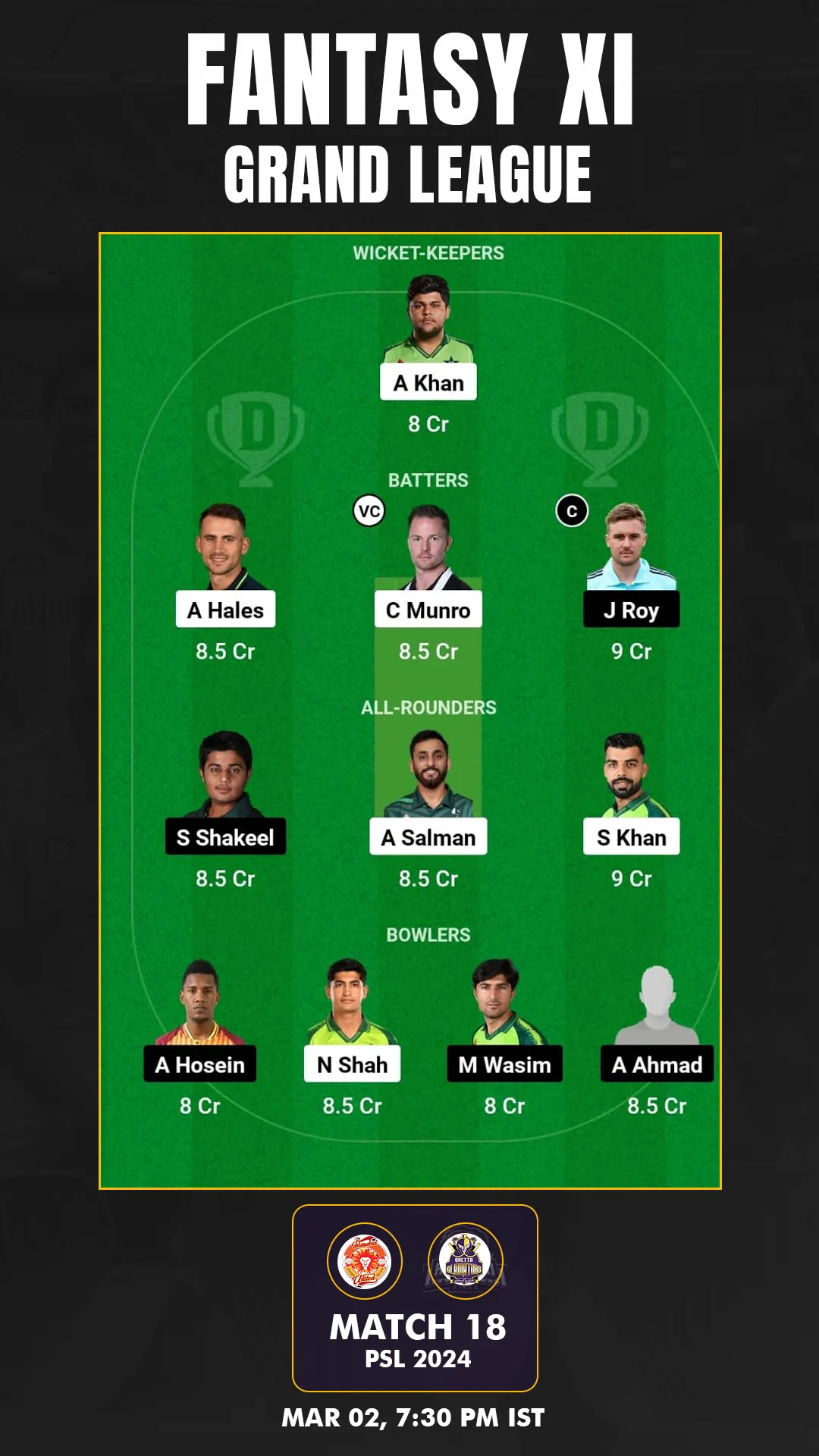 ISL vs QUE Dream11 