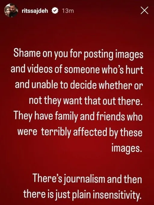 Ritika Sajdeh's Instagram story