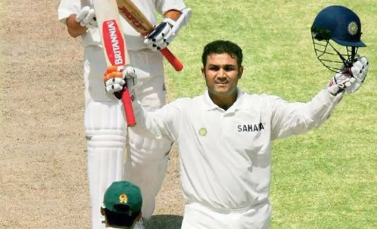 Virender Sehwag Records of Most runs in single day of Test by an Indian batter