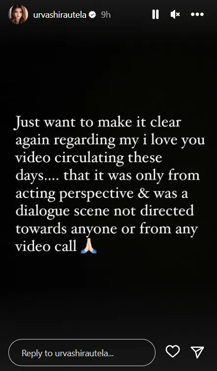 Urvashi Rautela's clarification