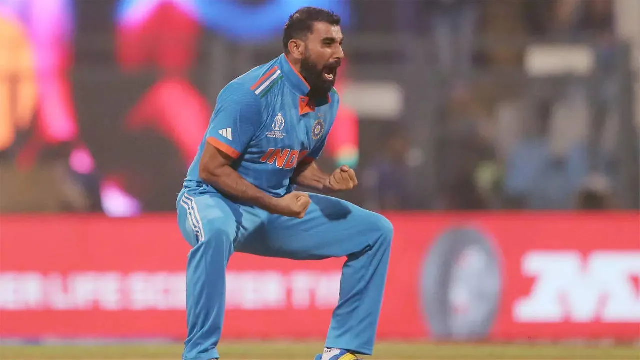 Mohammed Shami becomes fastest to 50 wickets in ODI World Cup history |  Cricket News - Times of India