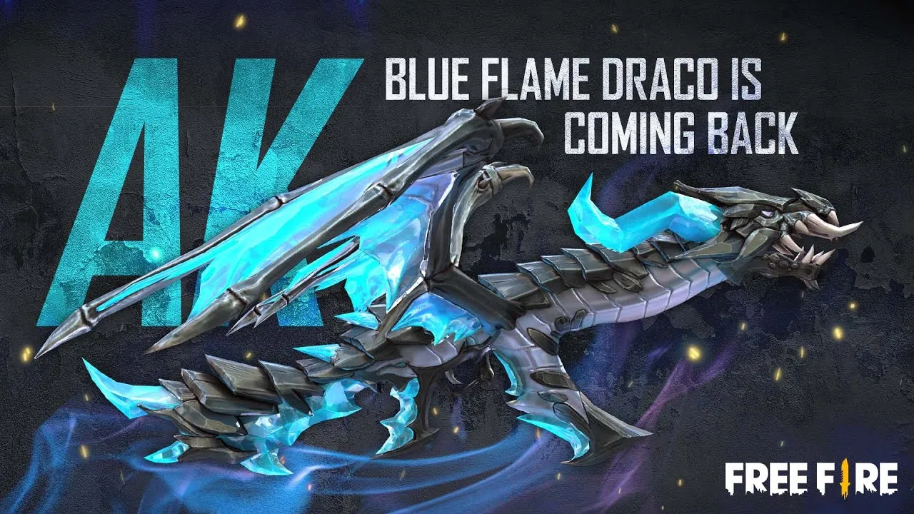 Blue Flame Draco AK | Garena Free Fire