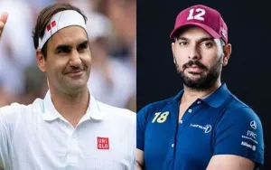 Yuvraj Singh and Roger Federer: (Image Source: Twitter)