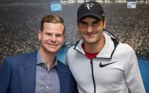 Steve Smith and Roger Federer: (Image Source: Twitter)