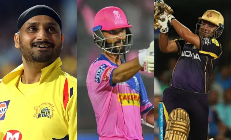 Harbhajan Singh, Ajinkya Rahane, Piyush Chawla in IPL (Source: Twitter)