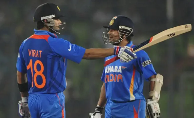 Virat Kohli and Sachin Tendulkar in Asia Cup 2012 (Image Source: Twitter)