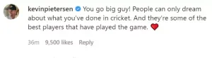 Kevin Pietersen’s comment on Virat Kohli’s latest post (Photo Source: Instagram/Virat Kohli)