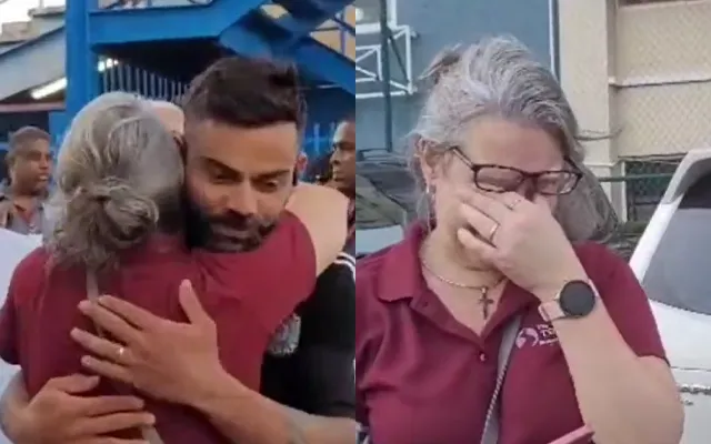 Joshua Da Silva’s mother with Virat Kohli