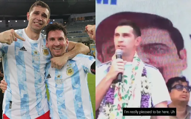 Emiliano Martinez and Lionel Messi