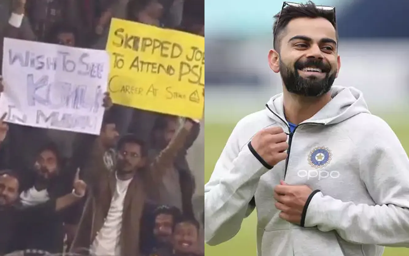 Virat Kohli fans appear at a PSL game