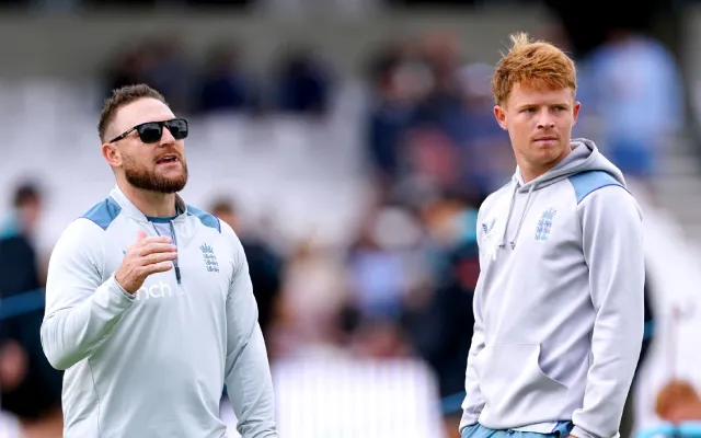 Ollie Pope with Brendon McCullum