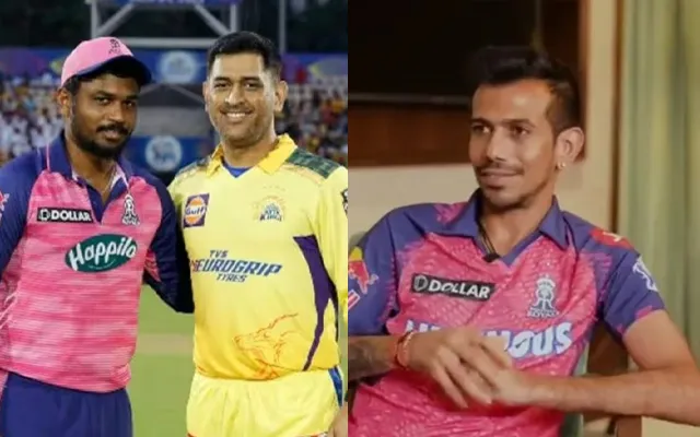 Sanju Samson & MS Dhoni (left), Yuzvendra Chahal (right)