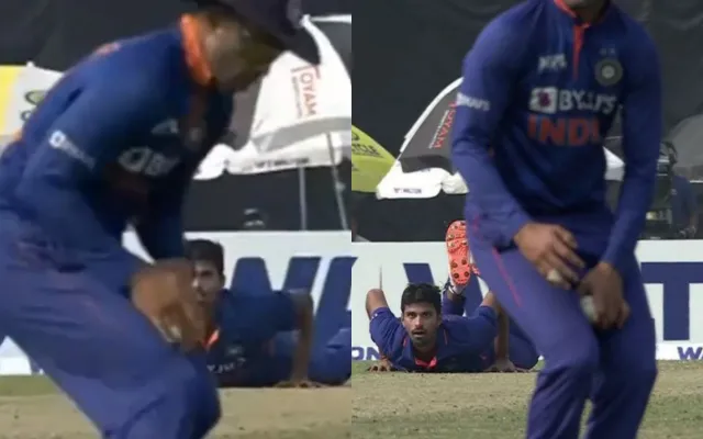 Watch: Unusual 'thigh catch' from Shikhar Dhawan baffles Washington Sundar in second ODI vs Bangladesh