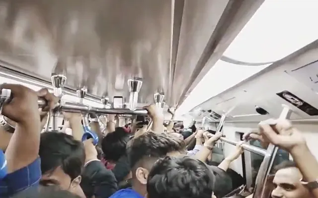 Bangalore fans inside the metro