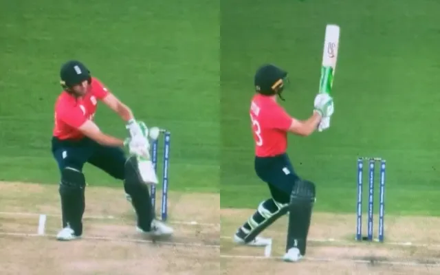 Jos Buttler hits an incredible scoop shot for six off Naseem Shah