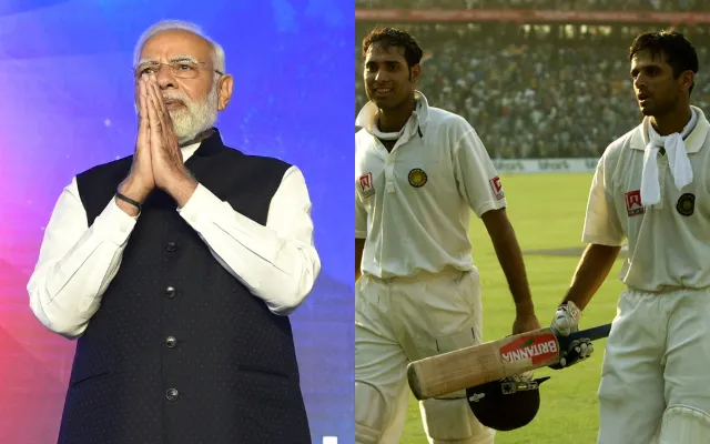 Narendra Modi, VVS Laxman, Rahul Dravid