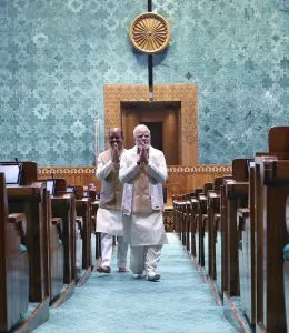 PM at the New Parliament Building, in New Delhi on May 28, 2023.