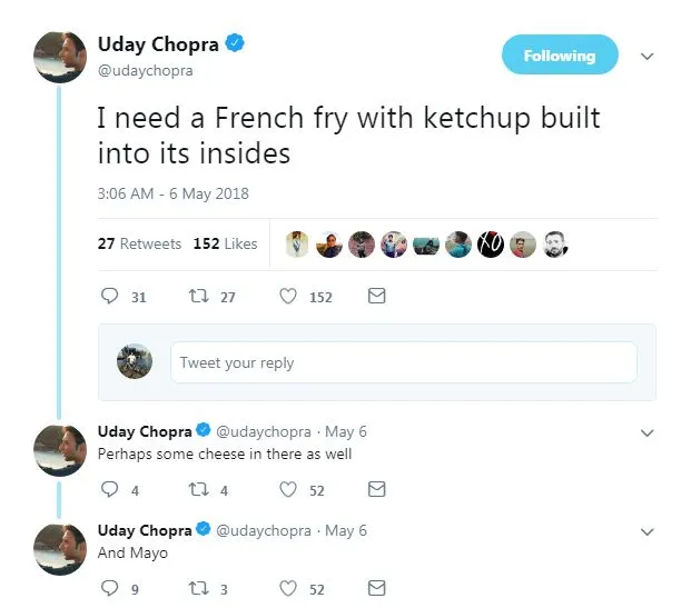 Uday Chopra tweets