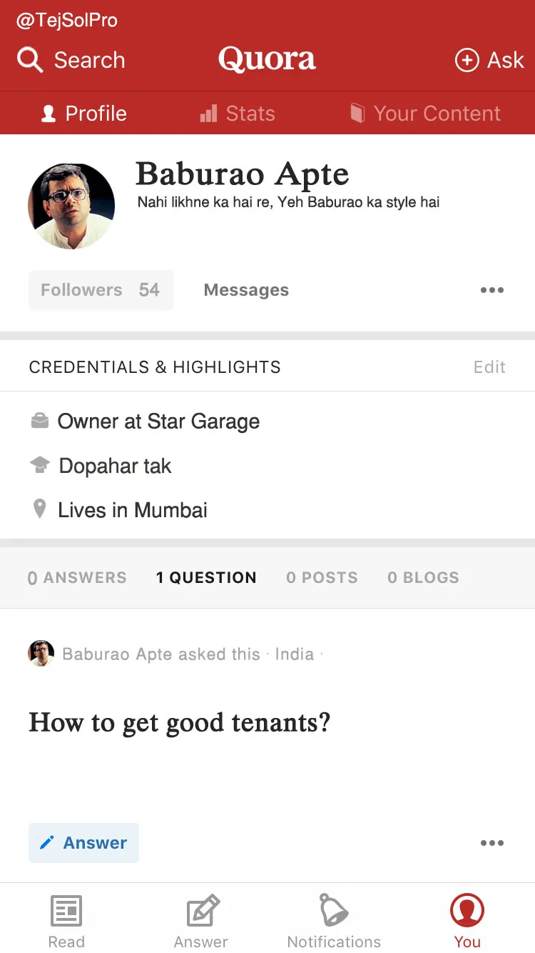 Bollywood characters on Quora