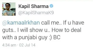 Kapil Sharma KRK Twitter Fight