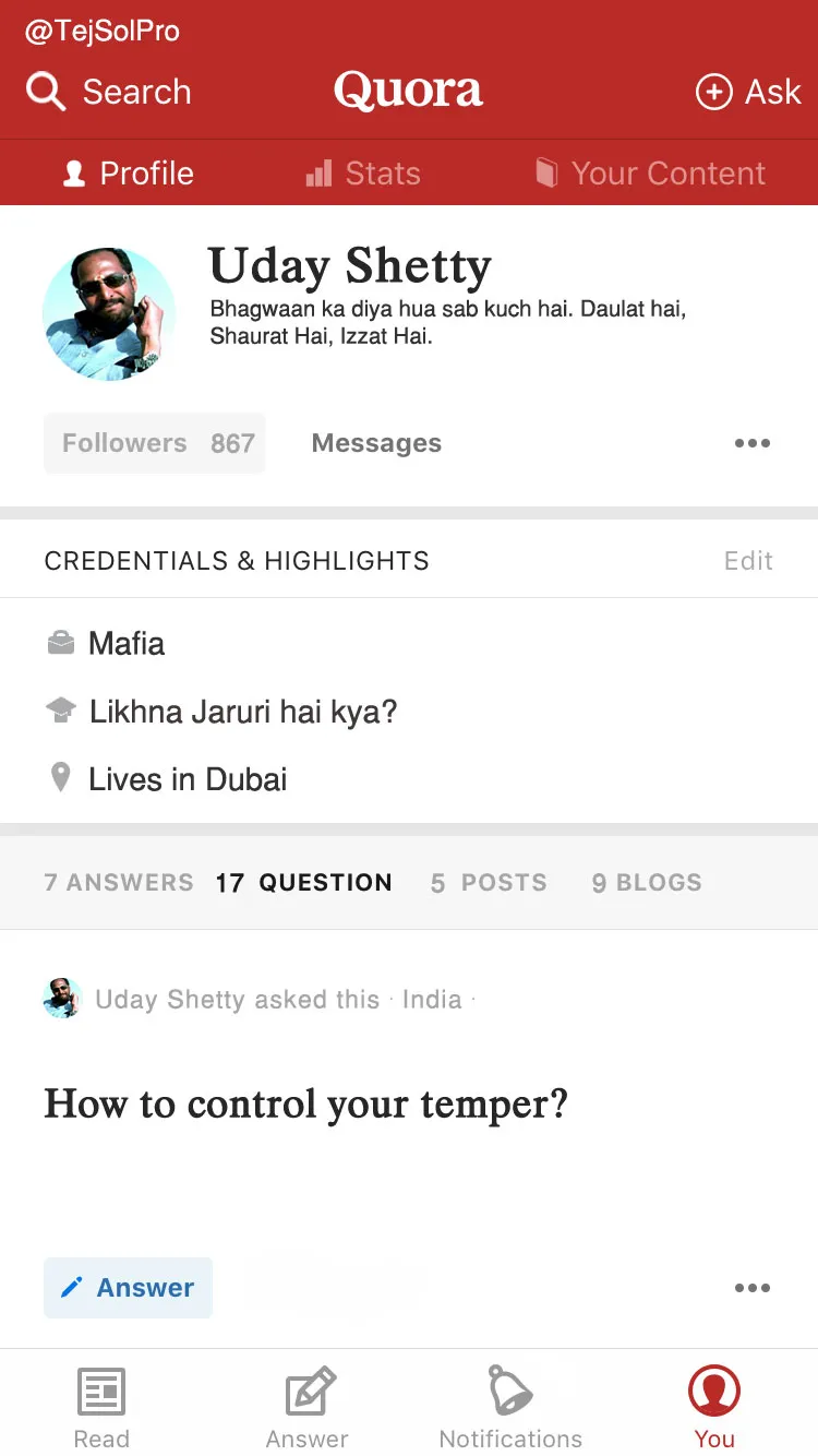 Bollywood characters on Quora