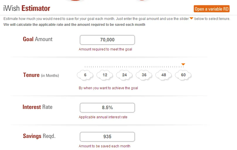 ICICI bank online iwish app