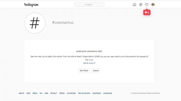 Instagram coronavirus updates