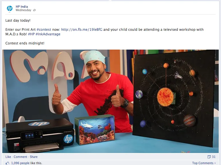 HP India Facebook Post