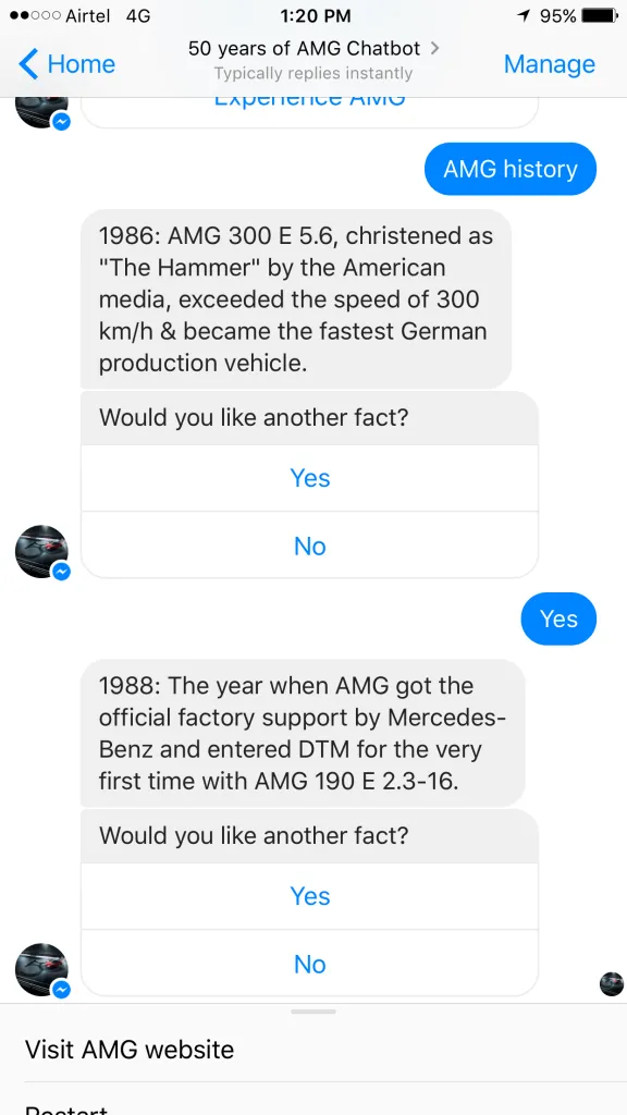 Messenger Chatbot for AMG