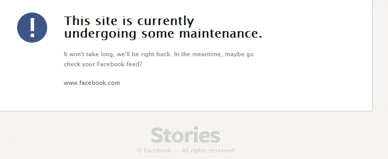 facebook stories site maintenance