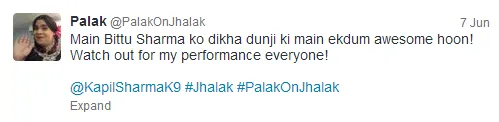 Jhalak uses twiter mirror