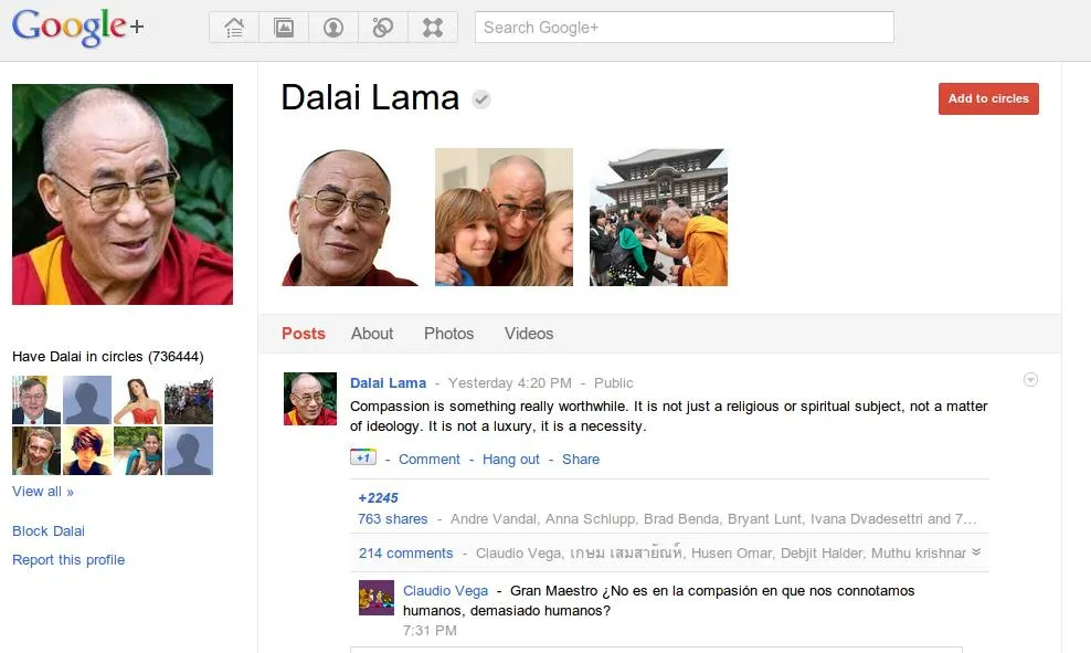 Celebrities use Google Plus