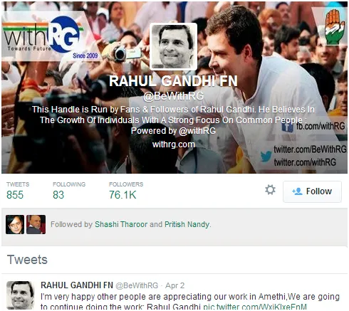 Rahul Gandhi Twitter Fan Page