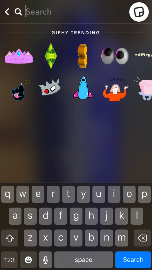 GIF Stickers on Snapchat