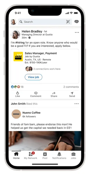 A GIF showing the LinkedIn app on a smart phone. A member clicks the "CC"​ icon when uploading their video and is given the option to generate auto captions.