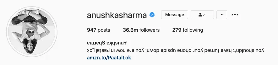 Anushka Sharma Instagram bio