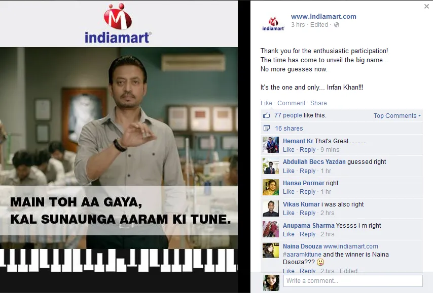 FB - Face of Irrfan Khan