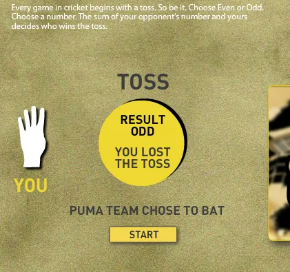 Puma Cricket IPL Facebook Game Toss