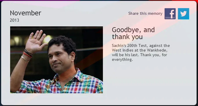 Sachin tendulkar goodbye