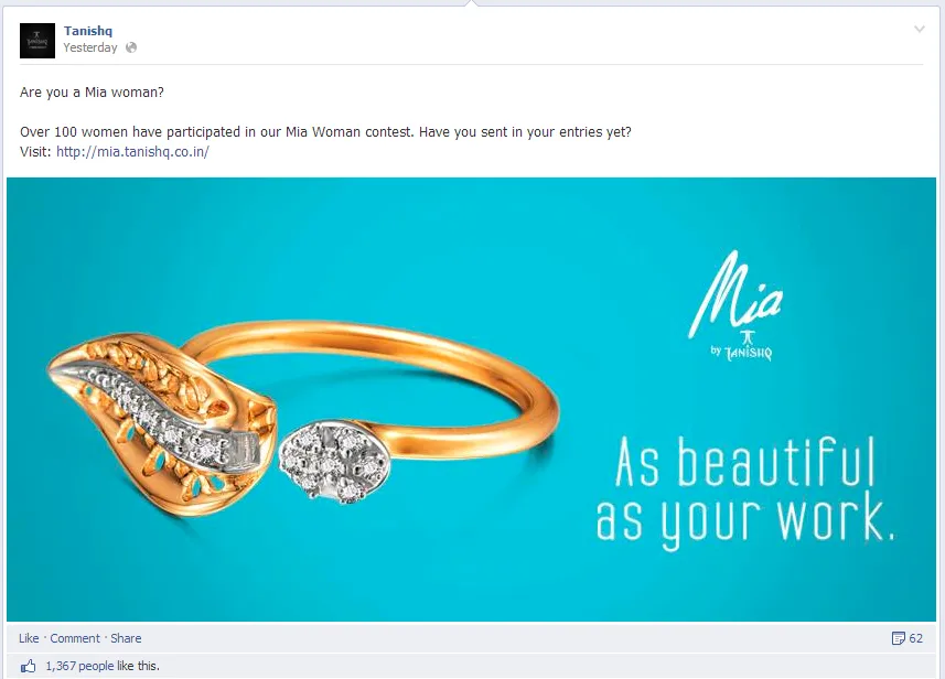 Facebook Engagement post Tanishq