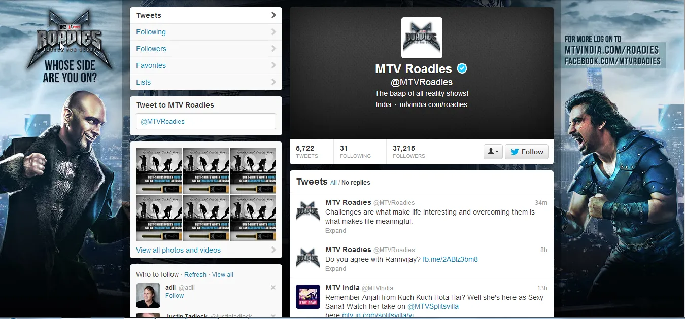 MTV Roadies twitter headers