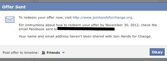 Facebook Offer Claim